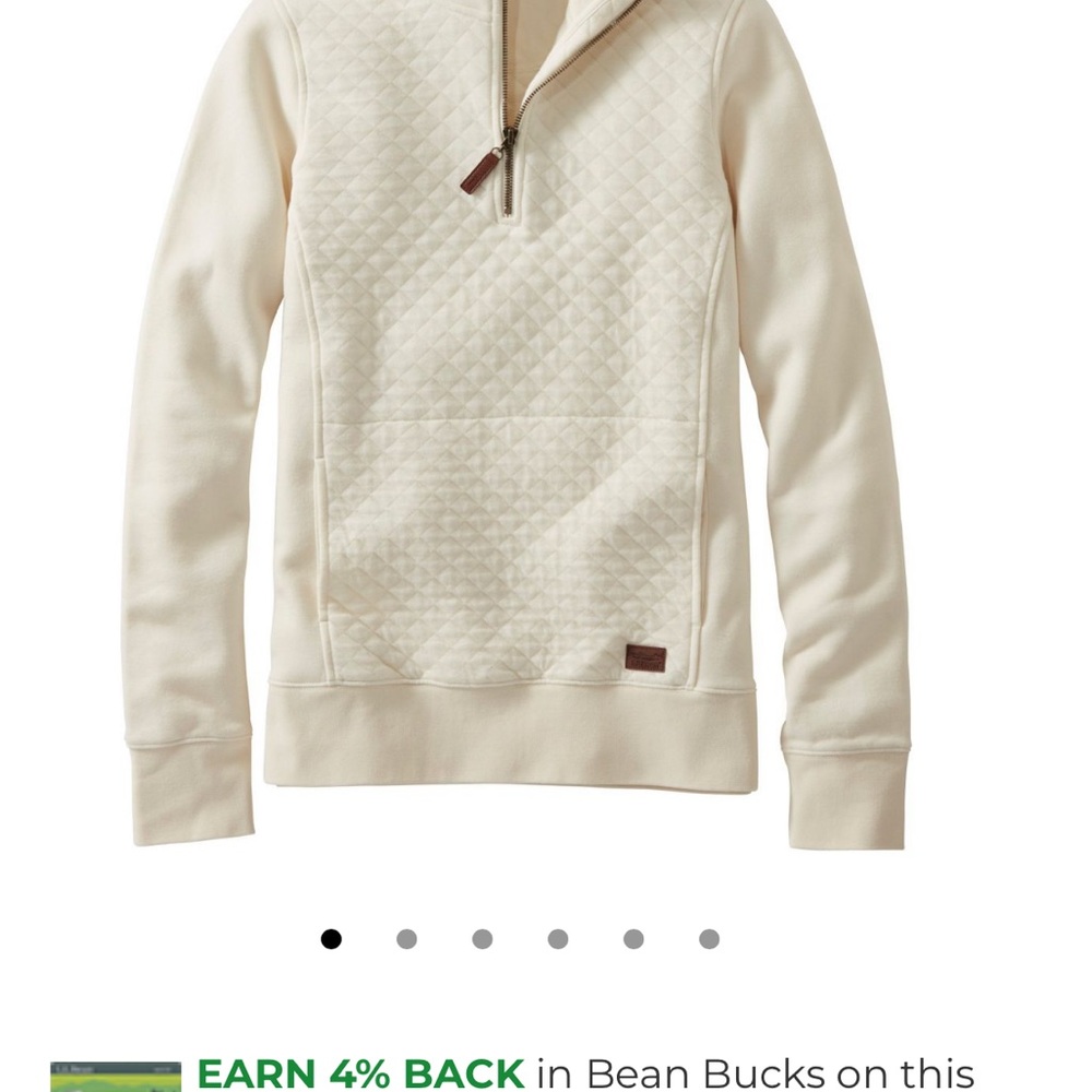 LL BEAN crème knit sweatshirt sz large NWOT